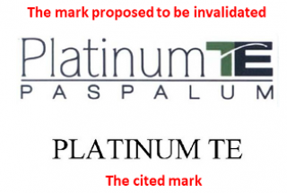Trademark Registration no.398747- “Platinum TE PASPALUM, figure”  proposed to be invalidated